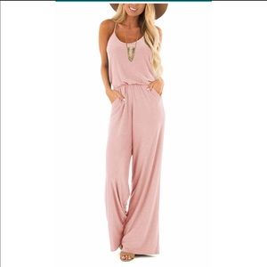 Sleeveless Spaghetti Strap Wide Leg Pants Jumpsuit